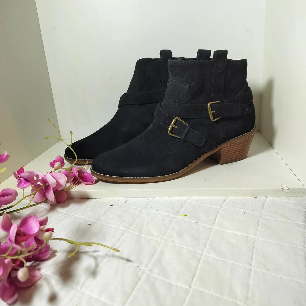Cole Haan Black Ankle Booties with Buckle - Picture 4 of 4